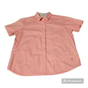 Tommy Hilfiger Size 12 Plaid Women's Button Up Cotton Short Sleeve Collar Shirt